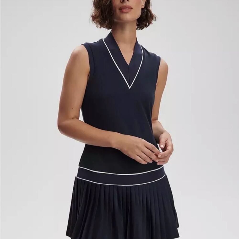 NWT VARLEY athletic golf preppy tennis pleated skirt sleeveless dresss XL - Picture 9 of 13